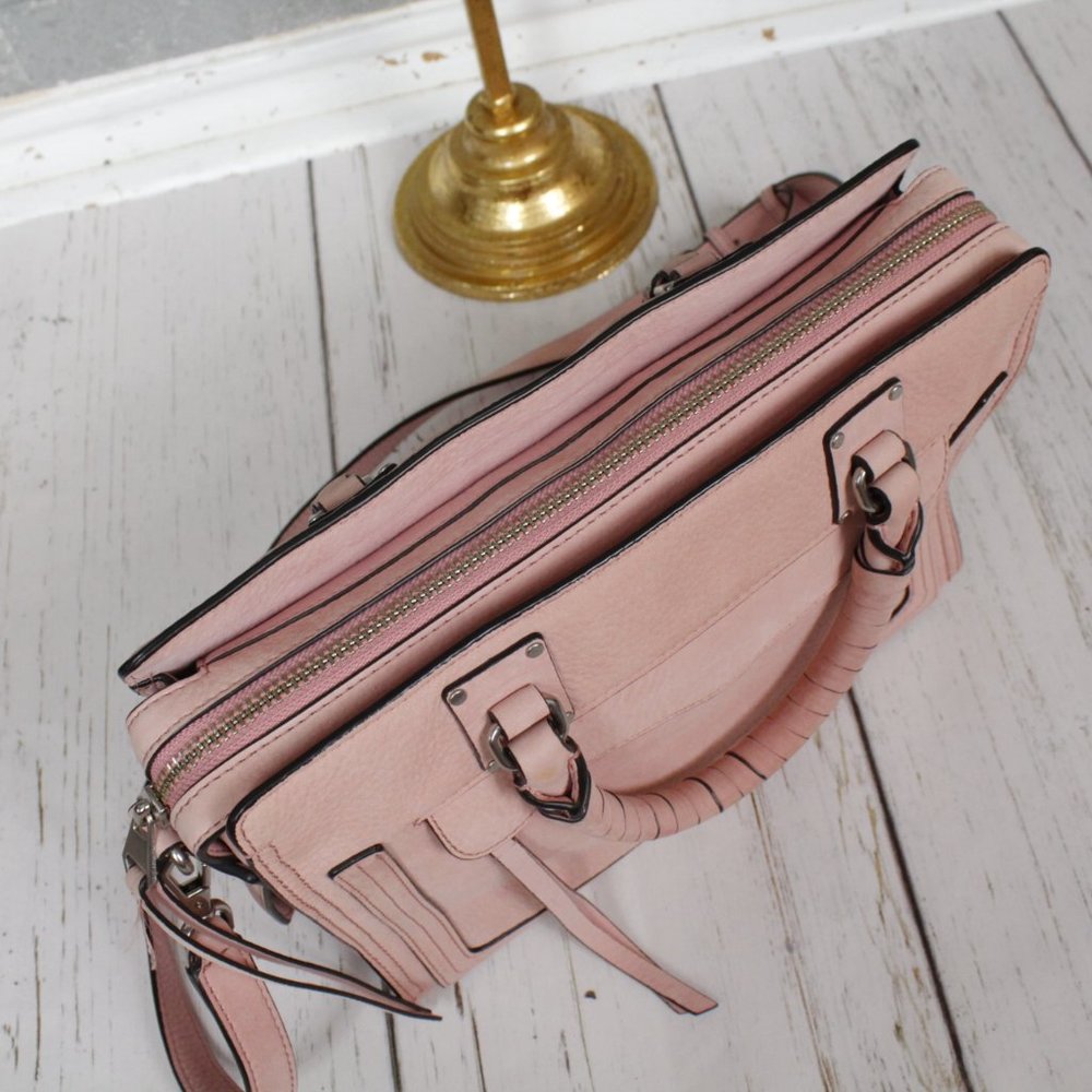 Rebecca Minkoff Bree Crossbody Satchel Blush Pink Suede - Picture 11 of 12